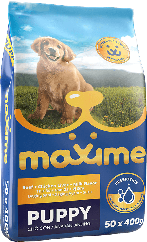 Maxime Dog Food - Puppy - Beef, Chicken Live & Milk Flavor